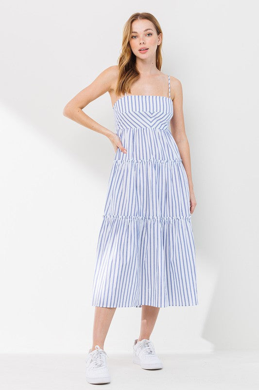 LD 575 - Tie Back Stripe Dress