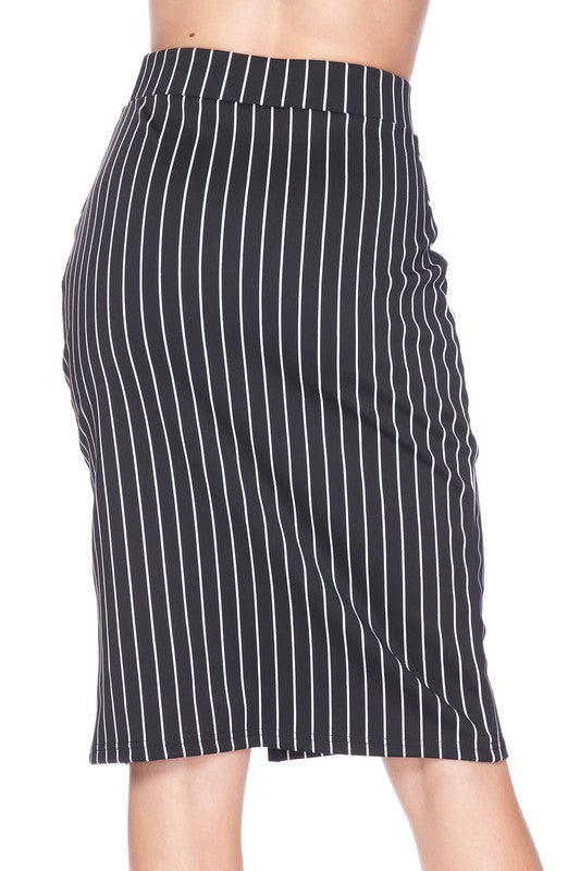 SKT 941 - Striped Scuba Pencil Skirt