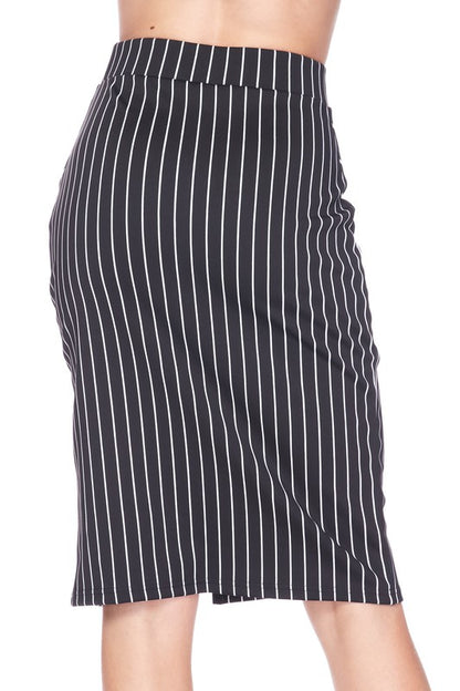 SKT 941 - Striped Scuba Pencil Skirt
