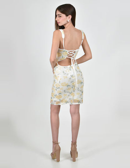 DD 1430 - Sequin Lace Up Dress