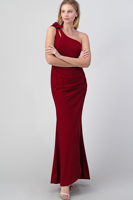 LD 566 - SIngle Shoulder Maxi Dress