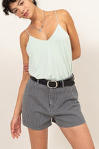 SHT 193 - Pinstripe High Waist Shorts