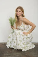DD 1446 - Floral Front Tie Corset Dress