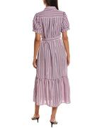 DD 1397 - Puff Sleeve Belted Midi Dress