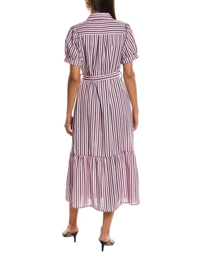 DD 1397 - Puff Sleeve Belted Midi Dress