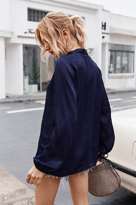 CT 2728 - Bow Tie Neckline Shirt