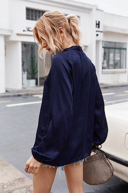 CT 2728 - Bow Tie Neckline Shirt