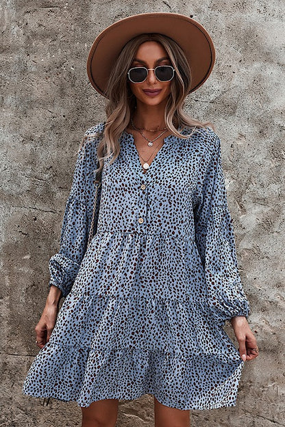 CD 3658 - Tiered V-Neck Midi Dress