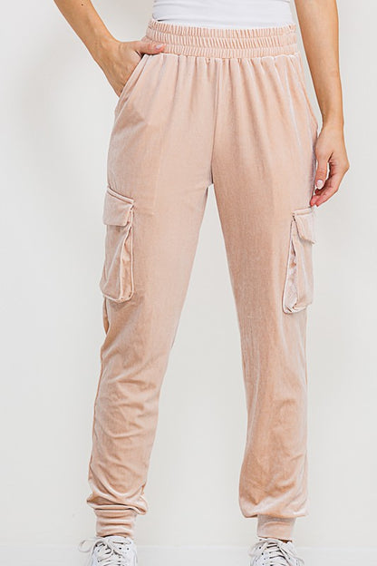 P 783 - Velvet Cargo Joggers