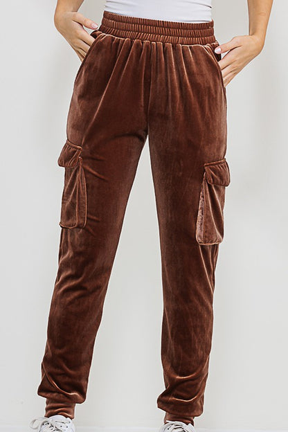 P 783 - Velvet Cargo Joggers