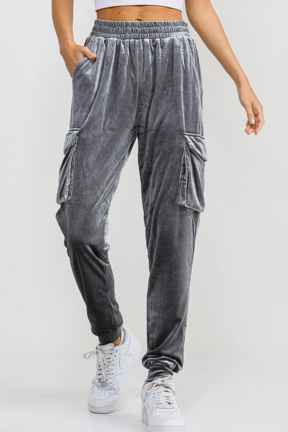 P 783 - Velvet Cargo Joggers