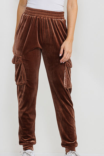 P 783 - Velvet Cargo Joggers