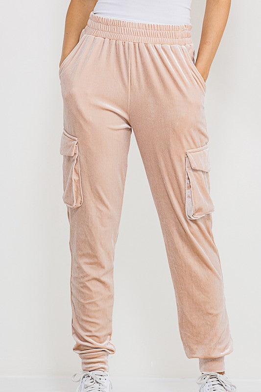 P 783 - Velvet Cargo Joggers