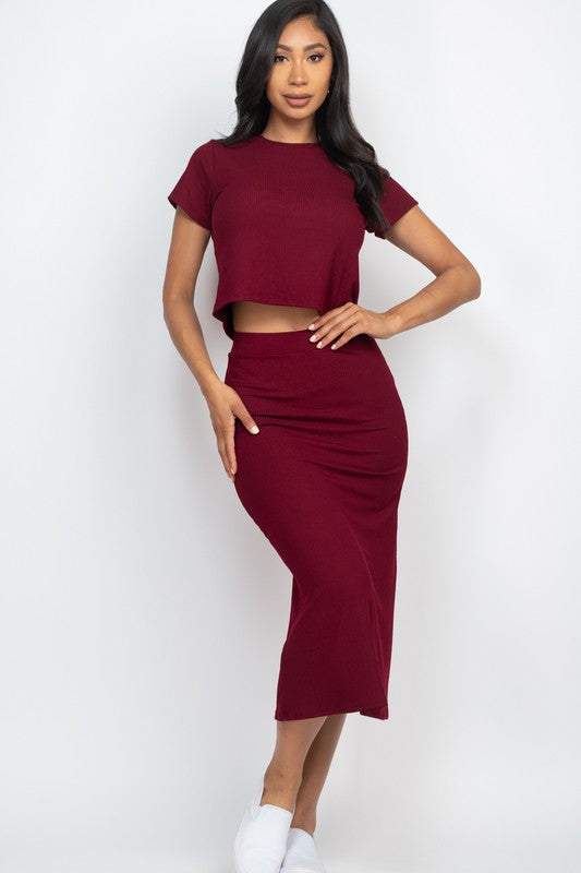 CT 2748 - Ribbed Top & Midi Skirt Set (Top Only)