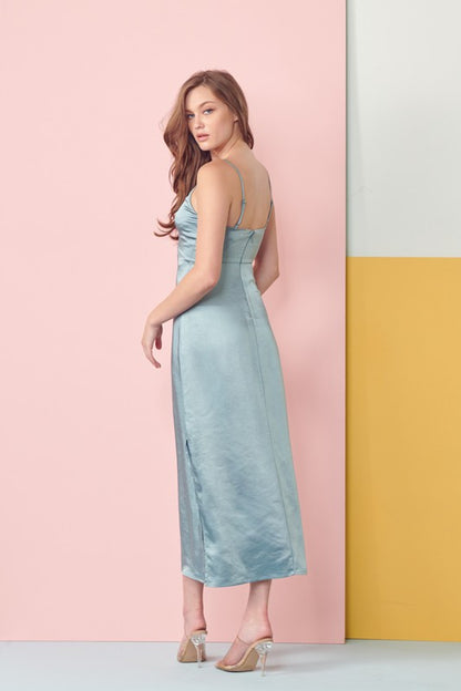 CD 3636 - Satin Midi Slip Dress