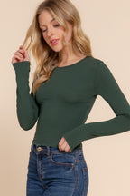 CT 2771 - Cotton Long Sleeve Crop Top
