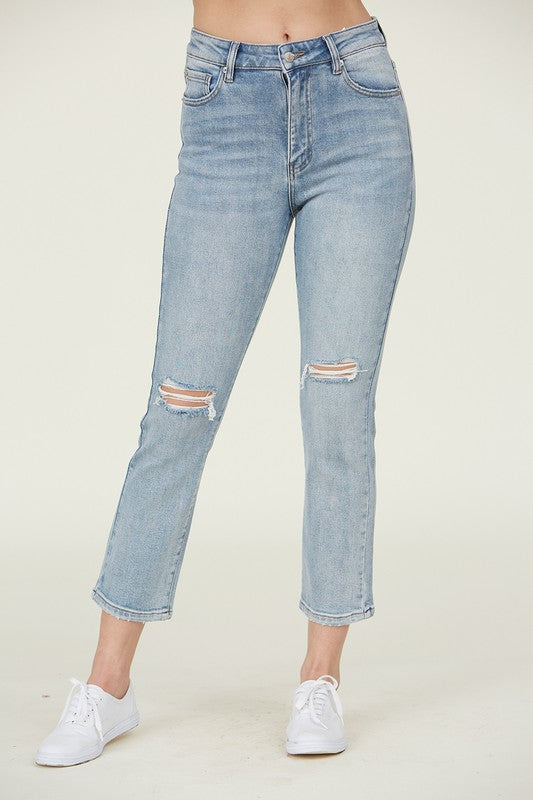 P 773 - Stretchy High Rise Cropped Jeans