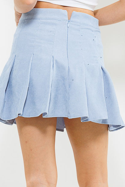 SKT 951 - Corduroy Pleated Skirt