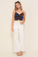 DT 1768 - Multicolor Ruched Top