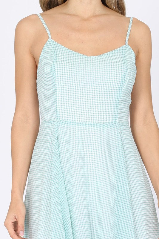 DD 1378 - Lace Up Pattern Dress