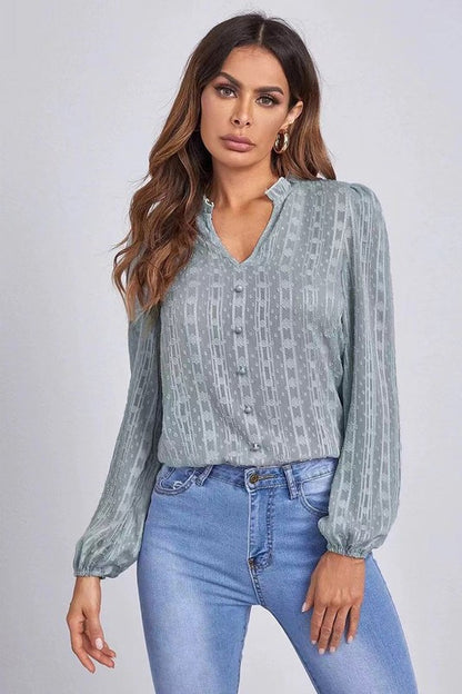 DT 1832 - Long Sleeve Sheer Blouse