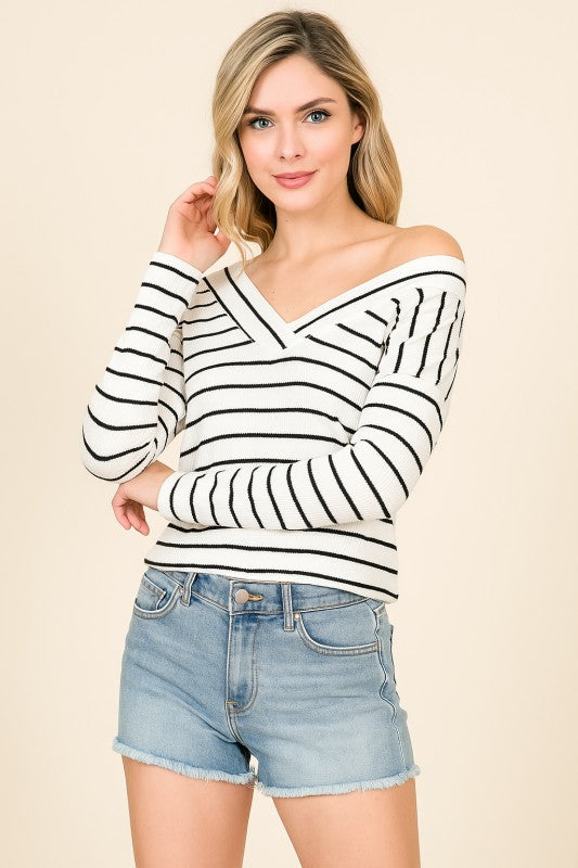CT 2777 - Off Shoulder Knit Top