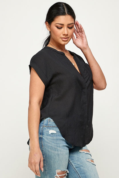 DT 1939 - Linen Button Down Dolman Top