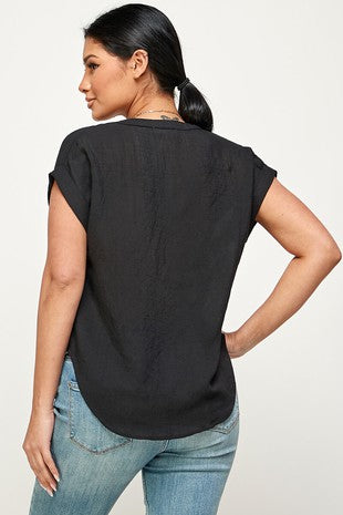 DT 1939 - Linen Button Down Dolman Top