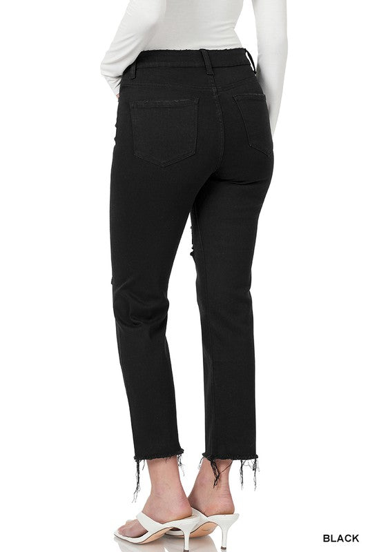 P 784 - Distressed Cropped Jeans