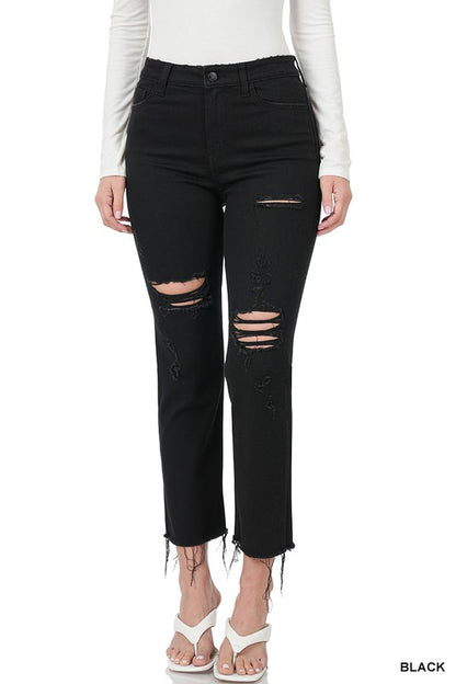P 784 - Distressed Cropped Jeans