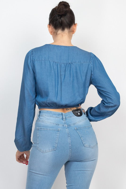 DT 1773 - Front Twist Long Sleeve Top