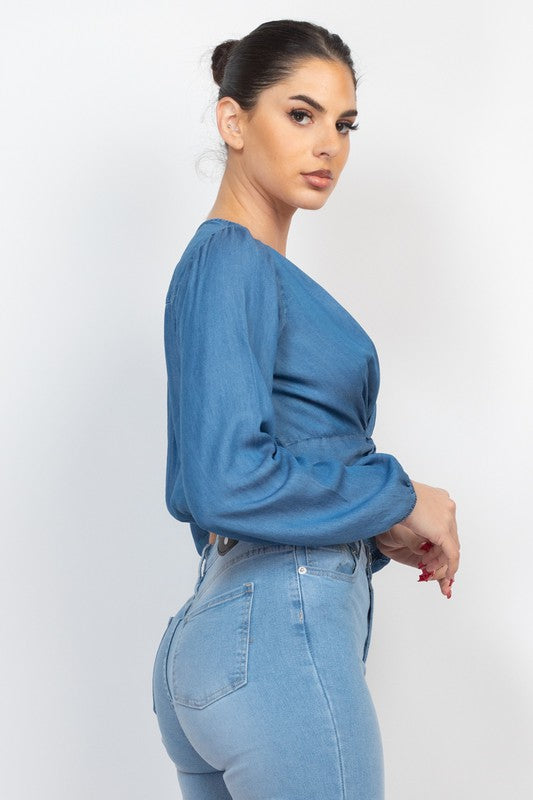 DT 1773 - Front Twist Long Sleeve Top