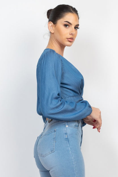 DT 1773 - Front Twist Long Sleeve Top