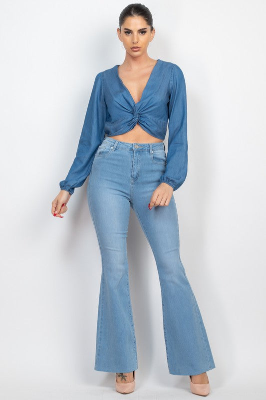 DT 1773 - Front Twist Long Sleeve Top