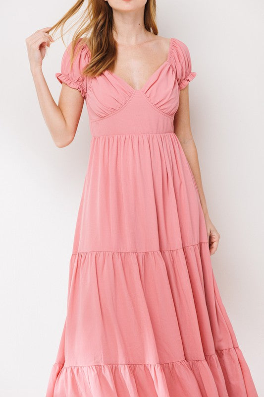 LD 576 - Bubble Crep Maxi Dress