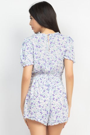 RMP 007 - Ditsy Ruffle Trim Romper