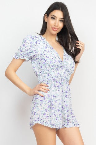 RMP 007 - Ditsy Ruffle Trim Romper