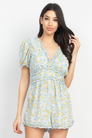 RMP 007 - Ditsy Ruffle Trim Romper