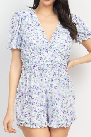 RMP 007 - Ditsy Ruffle Trim Romper