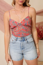 DT 1675 - Paisley Print Crop Top