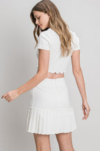 SKT 1018 - Ponte Pleated Hem Skirt