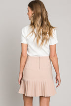 SKT 1018 - Ponte Pleated Hem Skirt