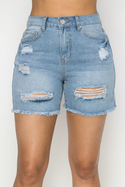 SHT 187 - Distressed Denim Shorts