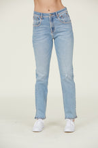 P 775 - Stretchy High Rise Straight Leg Jeans