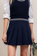 SKT 1044 - Pleated Mini Skirt