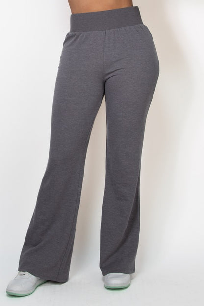 P 794 - High Rise Wide Leg Velour Pants