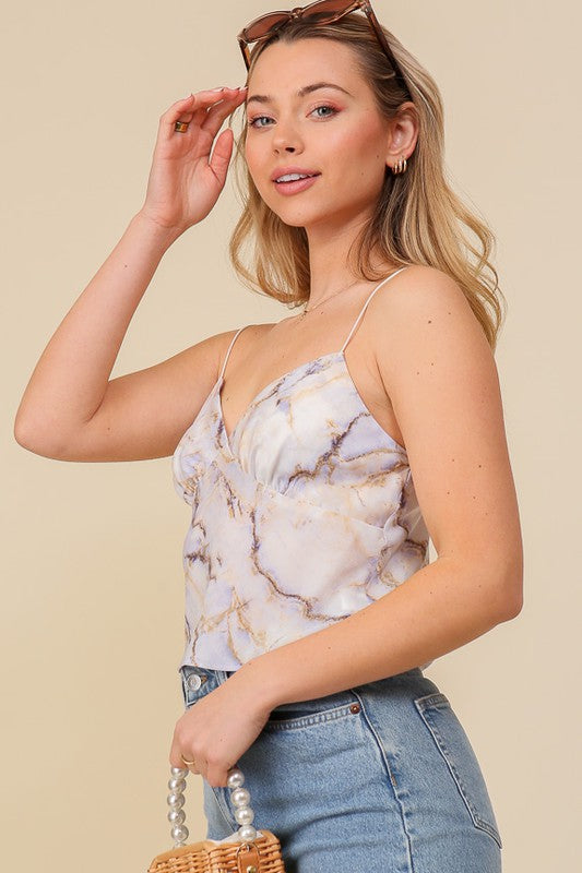 DT 1674 - Satin Printed Top