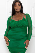 PS 024 - Ruched Bust Mesh Mini Dress