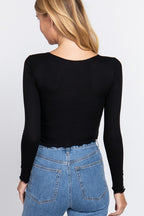 DT 1778 - Long Sleeve Twist Detail Top