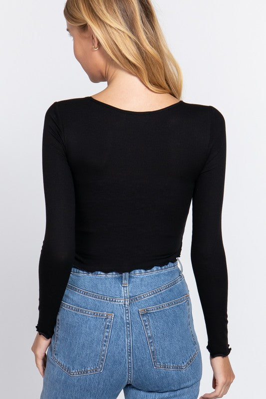 DT 1778 - Long Sleeve Twist Detail Top